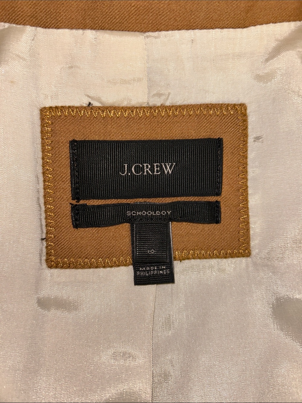J. Crew School Boy Jacket, Camel Brown, Size 10 - Picture 4 of 9
